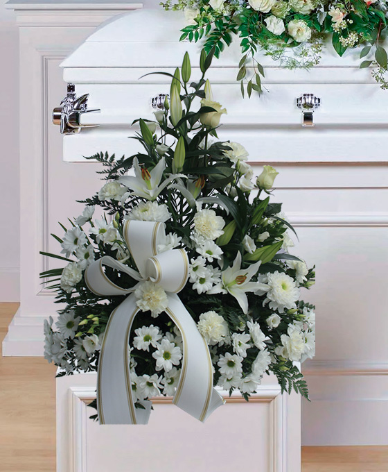 Centro Piramidal Blanco para Funerales en Hospitalet Servicio de Envío Urgente en Hospitalet