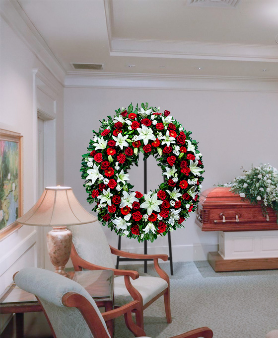 Coronas Funerarias Rojas Variadas para Difuntos en Hospitalet