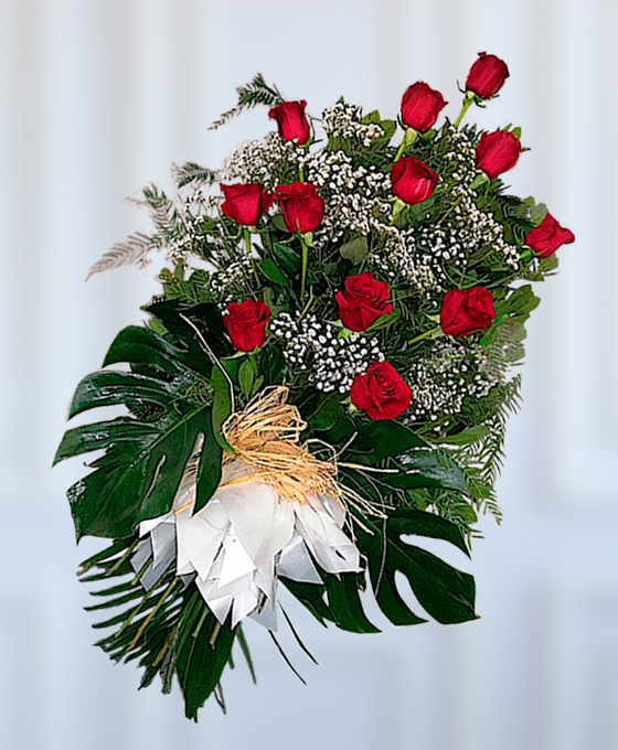 Rosas Rojas en Ramo para Tanatorios en Hospitalet